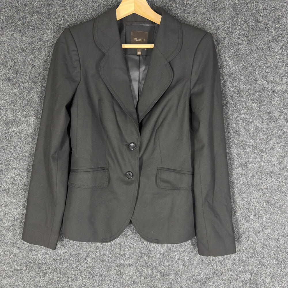 The Limited Blazer Women 2 Black Button Up Collared Long Sleeve Lined Classic